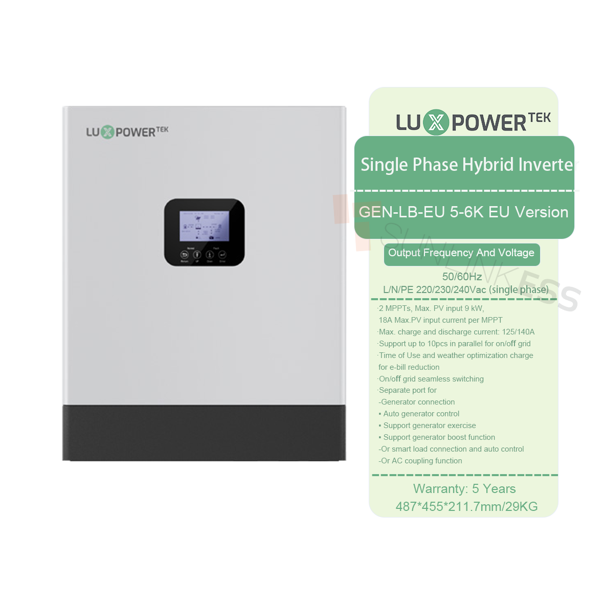 LuxPower Gen-LB-EU 3-6K Hybrid Solar Power Inverter